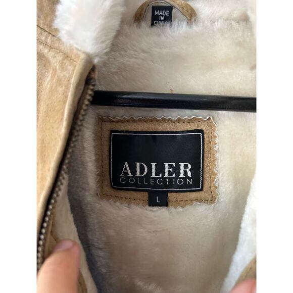 Adler Leather Suede Beige Coat - Picture 3 of 8
